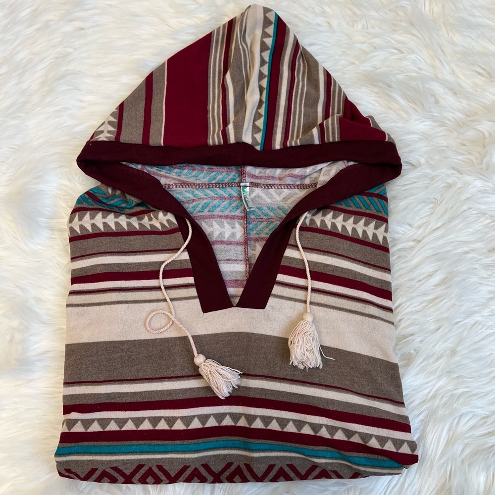 Auditions Multicolored Hooded‎ Poncho